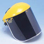 Face Shield w/Green Visor Aluminum Bound